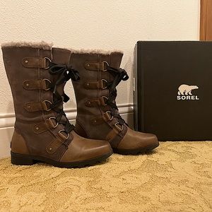 SOREL EMELIE LACE BOOTS major black 7.5